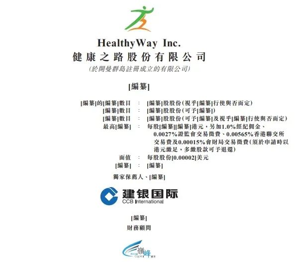 健康之路，来自福建福州，赴香港上市获证监会备案通知书，发行不超过约1.09亿股