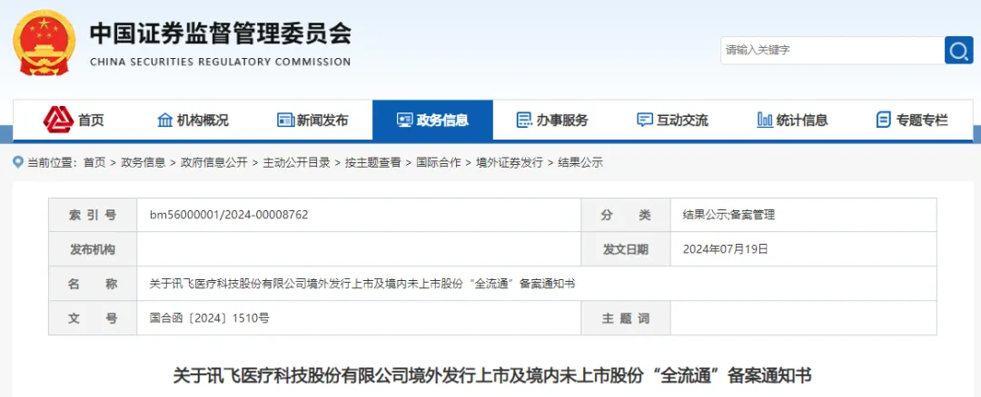 讯飞医疗，拟赴香港上市，获中国证监会境外上市「备案通知书」｜AI 医疗企业IPO上市