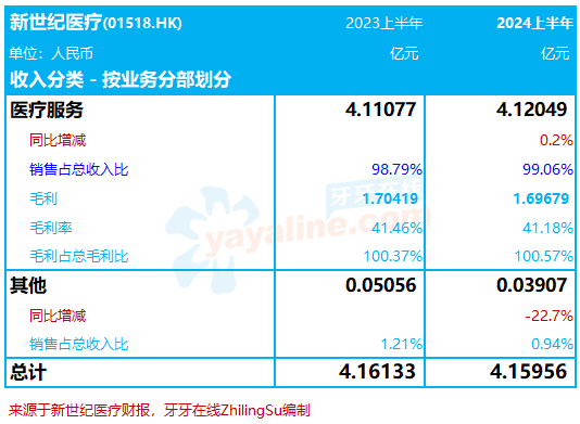 新世纪医疗：2024上半年收入4.16亿同比持平，净利润同比增9.5%｜医疗服务企业.财务数据