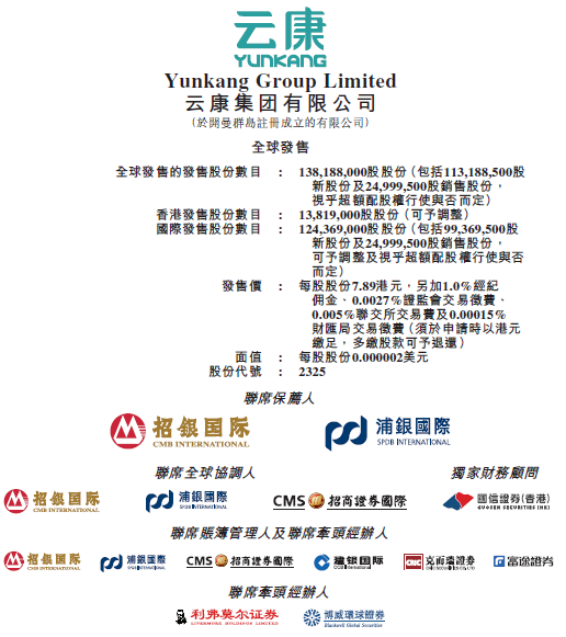 云康集团(02325)，今招股，预期5月18日香港IPO上市